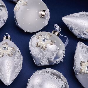 Елочные шары Neve Argentea 8-12 см, 12 шт, подарочная коробка, стекло Winter Deco фото 2