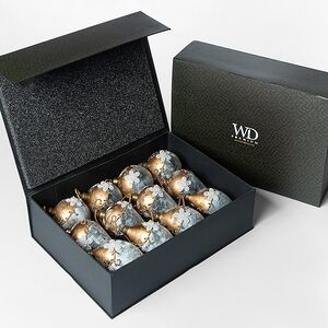 Елочные шары Fiori Di Perle 8-12 см золотой, 12 шт, подарочная коробка, стекло Winter Deco фото 3