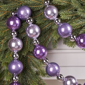 Бусы на елку Wellington - Luna Viola 3-6 см, 210 см, пластиковые Winter Deco фото 2