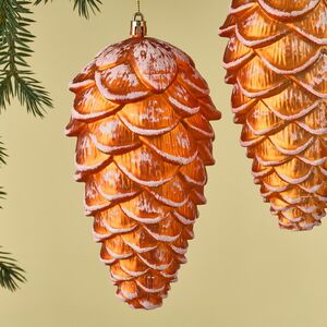 Елочная игрушка Шишка Crispina 18 см янтарно-золотая, 2 шт, пластик Winter Deco фото 2