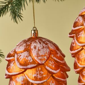 Елочная игрушка Шишка Crispina 18 см янтарно-золотая, 2 шт, пластик Winter Deco фото 4