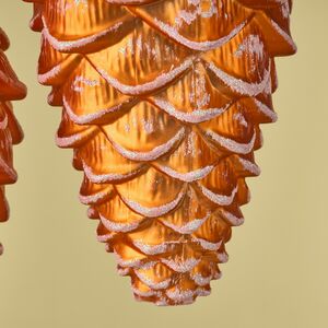 Елочная игрушка Шишка Crispina 18 см янтарно-золотая, 2 шт, пластик Winter Deco фото 5