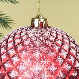 Елочный шар Lysandrea 15 см красный, пластик Winter Deco фото 2