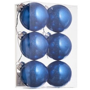 Елочные ПЭТ шары Albertine - Starry Midnight 8 см, 6 шт, пластик Winter Deco фото 3