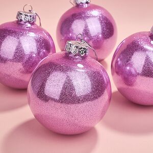 Елочные ПЭТ шары Albertine - Orchid Shine 10 см, 4 шт, пластик Winter Deco фото 2