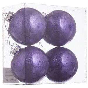 Елочные ПЭТ шары Albertine - Amethyst Haze 10 см, 4 шт, пластик Winter Deco фото 3