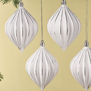 Елочные игрушки Glacerae 12 см серебряный, 4 шт, пластик Winter Deco фото 4