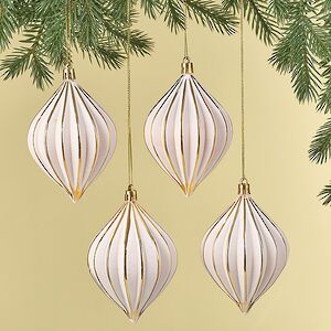 Елочные игрушки Glacerae 12 см золотой, 4 шт, пластик Winter Deco фото 1