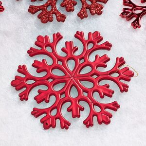 Елочная игрушка Снежинка Flanessa 11 см красная, 6 шт Winter Deco фото 4