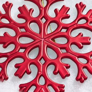 Елочная игрушка Снежинка Flanessa 11 см красная, 6 шт Winter Deco фото 5