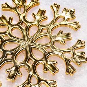 Елочная игрушка Снежинка Flanessa 11 см золотая, 6 шт Winter Deco фото 7