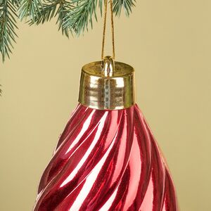 Елочная игрушка Сосулька Twiscel 40 см красная, пластик Winter Deco фото 2