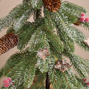 Елка настольная 50 см Фанни, с ягодами, шишками и звездами в мешочке, литая 100% Winter Deco фото 5