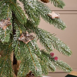 Елка настольная 50 см Фанни, с ягодами, шишками и звездами в мешочке, литая 100% Winter Deco фото 3