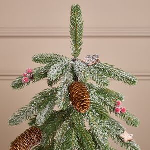 Елка настольная 50 см Фанни, с ягодами, шишками и звездами в мешочке, литая 100% Winter Deco фото 2