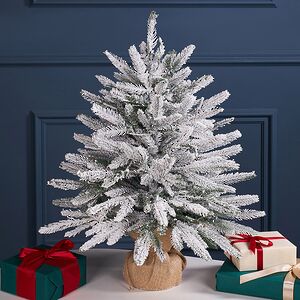 Елка настольная 60 см Вальделиз, заснеженная 60 см, 50 LED ламп, контроллер, на батарейках, ЛИТАЯ 100% Winter Deco фото 3