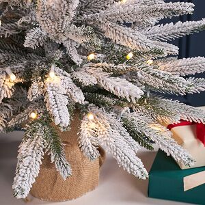 Елка настольная 60 см Вальделиз, заснеженная 60 см, 50 LED ламп, контроллер, на батарейках, ЛИТАЯ 100% Winter Deco фото 4
