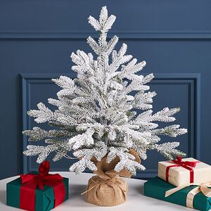 Елка настольная с гирляндой 55 см Сноу Шарм, заснеженная, 80 теплых белых LED ламп, на батарейках, ЛИТАЯ 100% Winter Deco фото 3