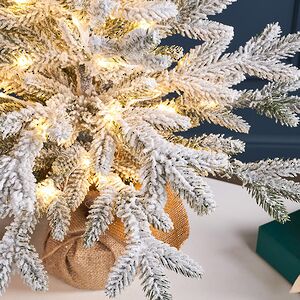 Елка настольная с гирляндой 55 см Сноу Шарм, заснеженная, 80 теплых белых LED ламп, на батарейках, ЛИТАЯ 100% Winter Deco фото 4