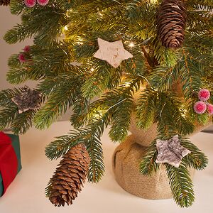 Елка настольная с лампочками 70 см Форест Бьюти, 100 теплых белых LED ламп, контроллер, ЛИТАЯ 100% Winter Deco фото 4