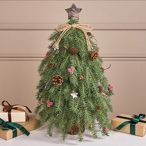 Елка настольная с гирляндой Грэйс 55 см, 80 теплых белых LED ламп, контроллер, на батарейках, ЛИТАЯ 100% Winter Deco фото 3