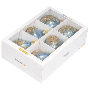 Елочные ПЭТ шары Eterna: Zaffre Snowlace 10 см, 6 шт Winter Deco фото 3