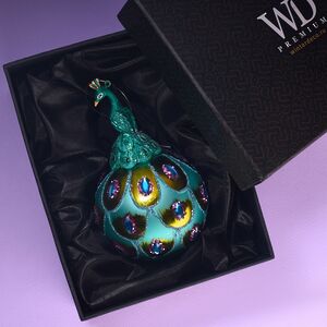 Елочная игрушка Павлин Арриго - Baziano 14 см в подарочной коробке, стекло Winter Deco фото 3