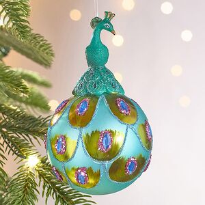 Елочная игрушка Павлин Арриго - Baziano 14 см в подарочной коробке, стекло Winter Deco фото 4