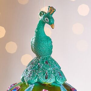 Елочная игрушка Павлин Арриго - Baziano 14 см в подарочной коробке, стекло Winter Deco фото 2