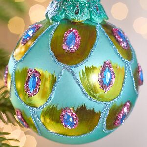 Елочная игрушка Павлин Арриго - Baziano 14 см в подарочной коробке, стекло Winter Deco фото 5