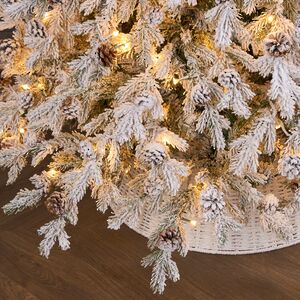 Искусственная елка с лампочками Кедровая заснеженная 240 см, 450 теплых белых LED ламп, ЛИТАЯ + ПВХ Winter Deco фото 4