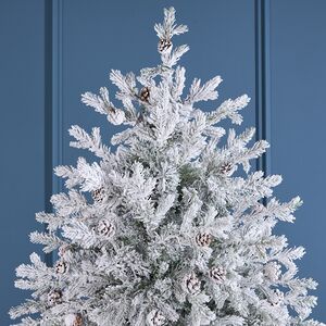 Искусственная елка с лампочками Кедровая заснеженная 240 см, 450 теплых белых LED ламп, ЛИТАЯ + ПВХ Winter Deco фото 2