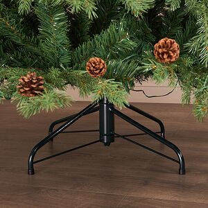 Искусственная елка с лампочками Кедровая с шишками 120 cм, 130 теплых белых LED ламп, ЛИТАЯ + ПВХ  Winter Deco фото 8