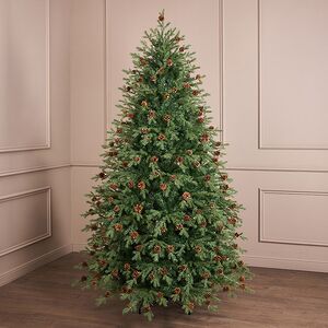 Искусственная елка с лампочками Кедровая с шишками 120 cм, 130 теплых белых LED ламп, ЛИТАЯ + ПВХ  Winter Deco фото 3