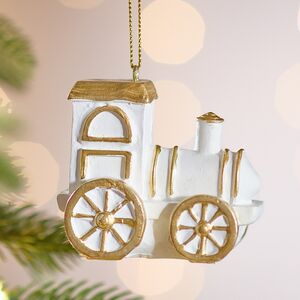 Елочная игрушка Паровозик - Children's World 7 см белый Winter Deco фото 4