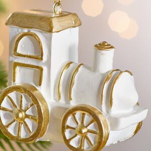 Елочная игрушка Паровозик - Children's World 7 см белый Winter Deco фото 2