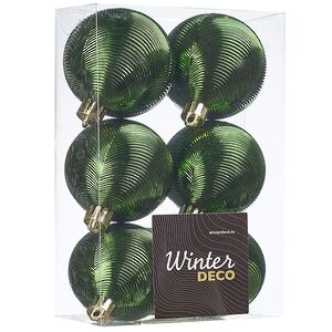 Елочные шары Victorian Glow - Pine Green Charm 6 см, 6 шт, пластиковые Winter Deco фото 3