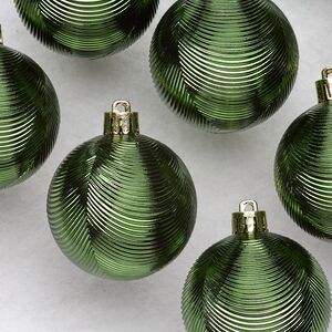 Елочные шары Victorian Glow - Pine Green Charm 6 см, 6 шт, пластиковые Winter Deco фото 2