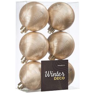 Елочные шары Victorian Glow - Pearl Charm 6 см, 6 шт, пластиковые Winter Deco фото 3