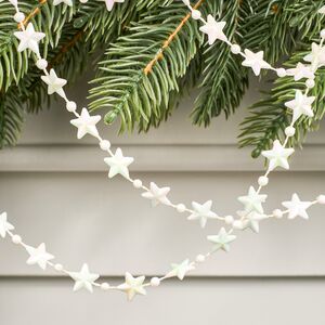 Бусы на елку Звезды Celestial Gleam 270 см белые, пластиковые  Winter Deco фото 3