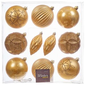 Елочные игрушки Chateau - Golden Luxor 10 см, 10 шт, пластик Winter Deco фото 3