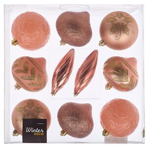 Елочные игрушки Коллекция Шато - Розовый Флер10 см, 10 шт, пластик Winter Deco фото 3