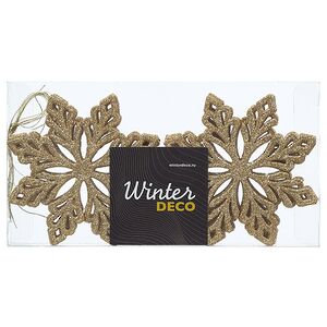Елочная игрушка Снежинка - Golden Celebration 10 см, 12 шт Winter Deco фото 3