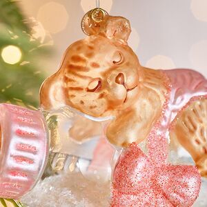 Елочная игрушка Бутылочка - Мишкины Сны 12 см розовая в подарочной коробке, стекло Winter Deco фото 2