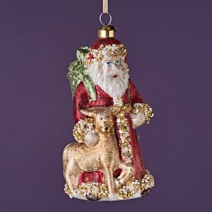 Елочная игрушка Дед Мороз с Оленем - Magic Moments 14 см в подарочной коробке, стекло Winter Deco фото 12