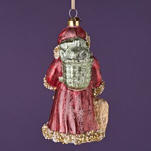 Елочная игрушка Дед Мороз с Оленем - Magic Moments 14 см в подарочной коробке, стекло Winter Deco фото 15