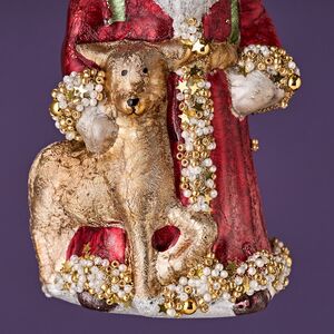 Елочная игрушка Дед Мороз с Оленем - Magic Moments 14 см в подарочной коробке, стекло Winter Deco фото 13