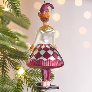 Елочная игрушка Клоунесса - Commedia Dell'Arte 14 см в подарочной коробке, стекло Winter Deco фото 7