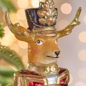 Елочная игрушка Гвардеец Олень Томас 18 см в подарочной коробке, стекло Winter Deco фото 2