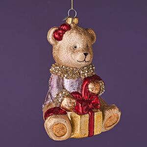 Елочная игрушка Медвежонок Тедди с Подарком - Harrods Bears 14 см в подарочной коробке, стекло Winter Deco фото 10